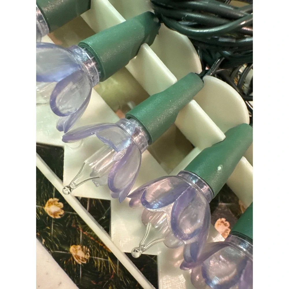 Vintage GE Petal Lights 35 Light Set StringA-Long Clear Bulbs Lot of 4 UXPL2-35C